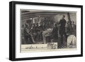 Sunday Service in the North Sea Fishing Fleet, the Thames Church Mission-null-Framed Giclee Print