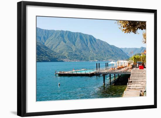 Sundeck and Floating Pool at Grand Hotel, Tremezzo, Lake Como, Lombardy, Italy-null-Framed Photographic Print