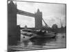 Sunderland Flying Boat Being Displayed by Tower Bridge-null-Mounted Photographic Print