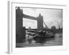 Sunderland Flying Boat Being Displayed by Tower Bridge-null-Framed Photographic Print