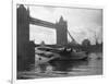 Sunderland Flying Boat Being Displayed by Tower Bridge-null-Framed Photographic Print