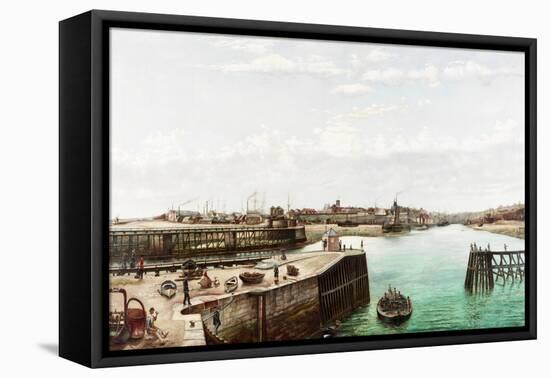 Sunderland Harbour, 1883-John Smith-Framed Stretched Canvas