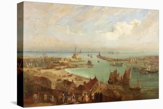 Sunderland Harbour from Roker, C.1850-C.1855-Edward Hastings-Stretched Canvas