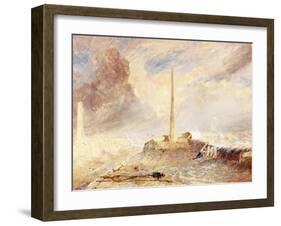Sunderland Piers in a Storm-Thomas Miles Richardson-Framed Giclee Print