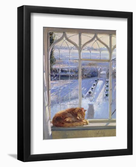 Sundial and Cat-Timothy Easton-Framed Giclee Print