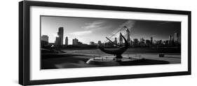 Sundial and Chicago IL BW-Steve Gadomski-Framed Photographic Print