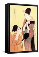 Sundial Maidens: The Hour of the Snake-Kitagawa Utamaro-Framed Stretched Canvas