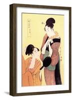 Sundial Maidens: The Hour of the Snake-Kitagawa Utamaro-Framed Art Print