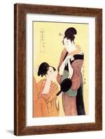 Sundial Maidens: The Hour of the Snake-Kitagawa Utamaro-Framed Art Print