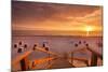 Sundown at Beach, Sylt Island, Northern Frisia, Schleswig-Holstein, Germany-Sabine Lubenow-Mounted Photographic Print