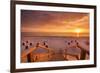 Sundown at Beach, Sylt Island, Northern Frisia, Schleswig-Holstein, Germany-Sabine Lubenow-Framed Photographic Print