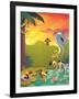 Sundown at the Water Hole - Jack & Jill-Gary LaCoste-Framed Giclee Print