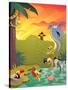 Sundown at the Water Hole - Jack & Jill-Gary LaCoste-Stretched Canvas