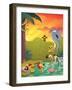 Sundown at the Water Hole - Jack & Jill-Gary LaCoste-Framed Giclee Print