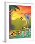 Sundown at the Water Hole - Jack & Jill-Gary LaCoste-Framed Giclee Print