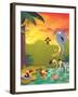 Sundown at the Water Hole - Jack & Jill-Gary LaCoste-Framed Giclee Print