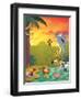 Sundown at the Water Hole - Jack & Jill-Gary LaCoste-Framed Premium Giclee Print