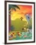 Sundown at the Water Hole - Jack & Jill-Gary LaCoste-Framed Giclee Print