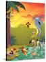 Sundown at the Water Hole - Jack & Jill-Gary LaCoste-Stretched Canvas