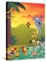 Sundown at the Water Hole - Jack & Jill-Gary LaCoste-Stretched Canvas