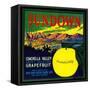 Sundown Grapefruit Label - Bryn Mawr, CA-Lantern Press-Framed Stretched Canvas