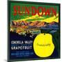 Sundown Grapefruit Label - Bryn Mawr, CA-Lantern Press-Mounted Art Print