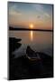 Sundown, Lelang Lake, boat, Dalsland, Götaland, Sweden-Andrea Lang-Mounted Photographic Print