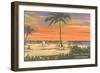 Sundown on the Beach, Santa Barbara, California-null-Framed Art Print