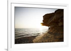 Sundown on the stone beach island Kos, Greece,-Rasmus Kaessmann-Framed Photographic Print