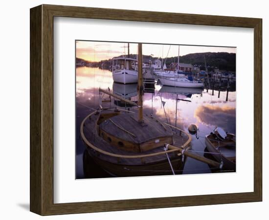 Sundown Over South Harbour, Hamburgsund, Bohuslan, Sweden, Scandinavia, Europe-Kim Hart-Framed Photographic Print