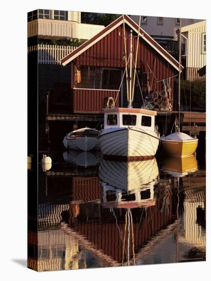 Sundown Over South Harbour, Village of Fjallbacka, Bohuslan, Sweden, Scandinavia, Europe-Kim Hart-Stretched Canvas