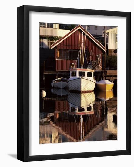Sundown Over South Harbour, Village of Fjallbacka, Bohuslan, Sweden, Scandinavia, Europe-Kim Hart-Framed Photographic Print