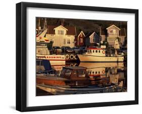 Sundown Over South Harbour, Village of Fjallbacka, Bohuslan, Sweden, Scandinavia-Kim Hart-Framed Photographic Print