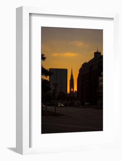 Sundown Shining Through a Window of a Hamburg Church-Petra Daisenberger-Framed Photographic Print