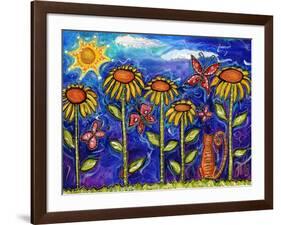 Sundown Sunflowers-Wyanne-Framed Giclee Print