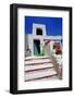 Sundrenched Adobe House, Santa Fe, New Mexico-George Oze-Framed Photographic Print