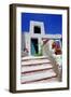 Sundrenched Adobe House, Santa Fe, New Mexico-George Oze-Framed Photographic Print