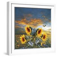 Sunflower And Bird-Ata Alishahi-Framed Giclee Print