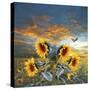 Sunflower And Bird-Ata Alishahi-Stretched Canvas