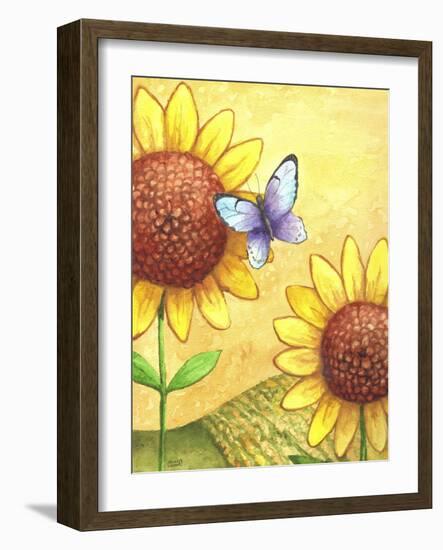 Sunflower and Butterfly-Melinda Hipsher-Framed Giclee Print