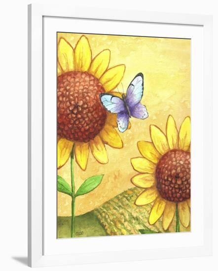 Sunflower and Butterfly-Melinda Hipsher-Framed Giclee Print