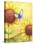 Sunflower and Butterfly-Melinda Hipsher-Stretched Canvas