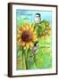 Sunflower and Chickadee-Melinda Hipsher-Framed Giclee Print