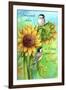 Sunflower and Chickadee-Melinda Hipsher-Framed Giclee Print