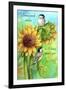 Sunflower and Chickadee-Melinda Hipsher-Framed Giclee Print