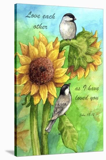 Sunflower and Chickadee-Melinda Hipsher-Stretched Canvas