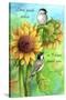 Sunflower and Chickadee-Melinda Hipsher-Stretched Canvas