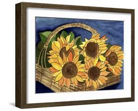 Sunflower Basket-Cheryl Bartley-Framed Giclee Print