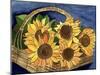 Sunflower Basket-Cheryl Bartley-Mounted Giclee Print