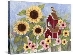 Sunflower Birdhouse-Tracy Miller-Stretched Canvas